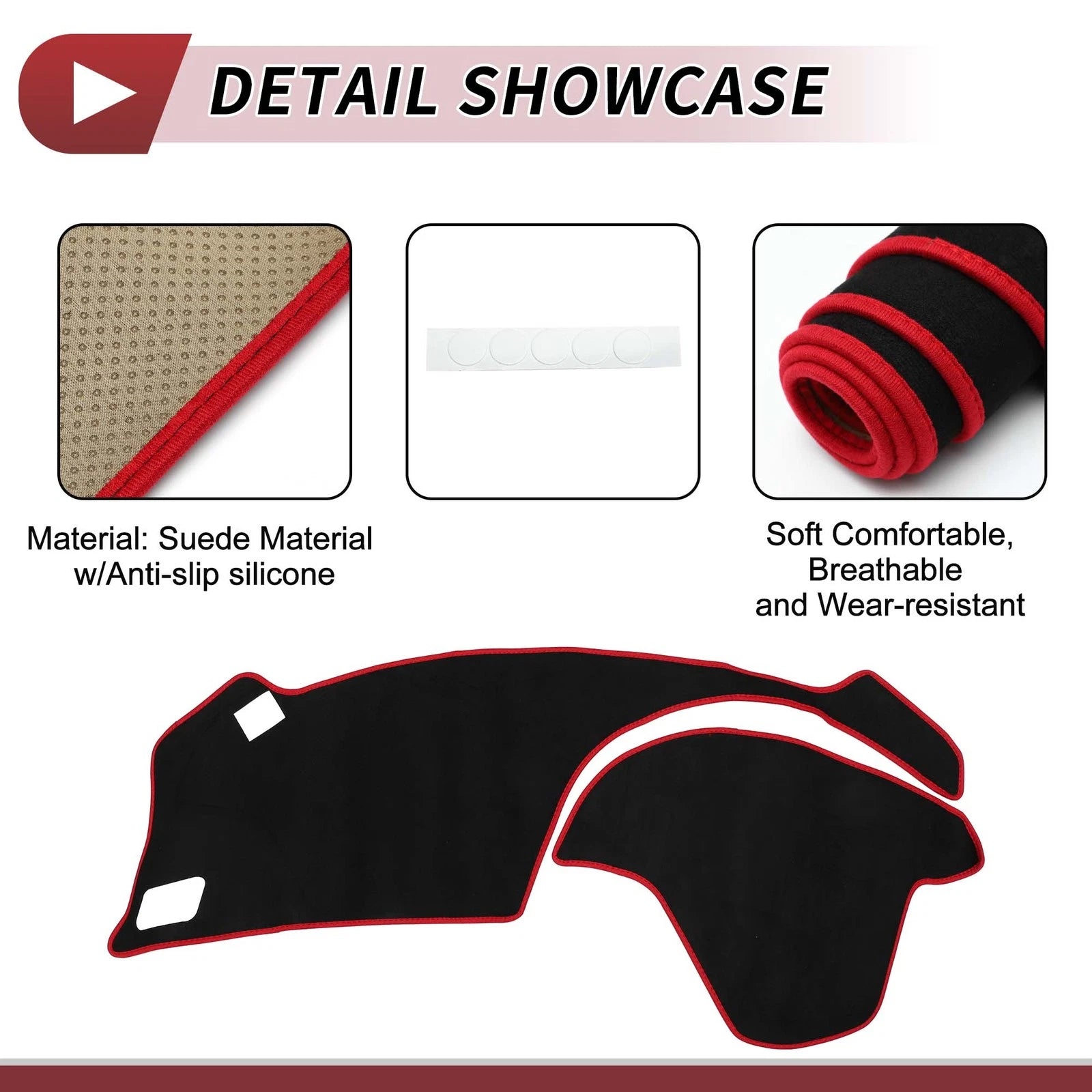 Dashboard Cover Mat for Honda S660 (2015–2023) Sun Protector Black Red