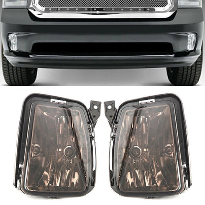Clear/Black Front Fog Light Lamps LH+RH for Dodge RAM 1500 (2013–2017)