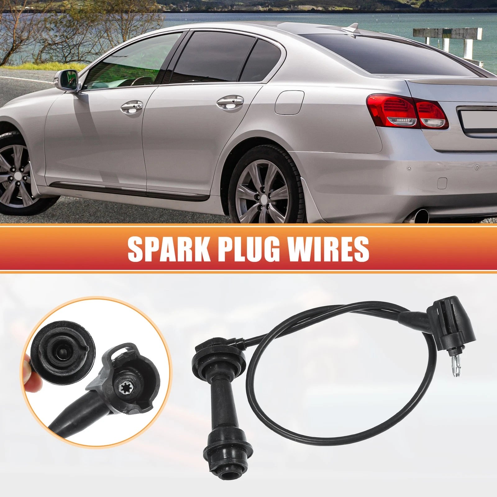 Ignition Coil and Spark Plug Wire Set for Toyota Supra (1993–1996)