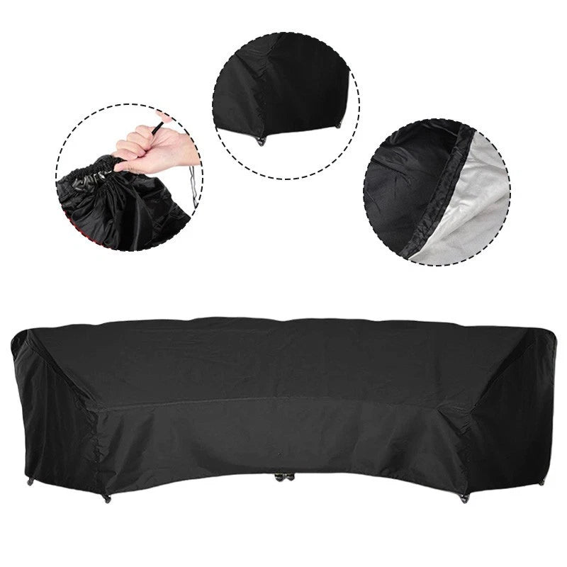 Outdoor Sofa Cover 210D Black for Multiple Sizes (Fits 228x116x86cm)