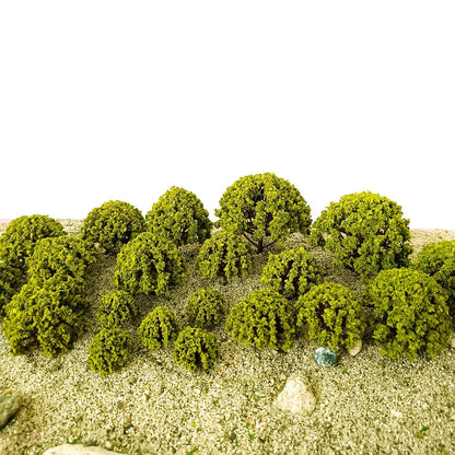 Set of 12 Green Model Trees for HO Scale Train Railroad Diorama