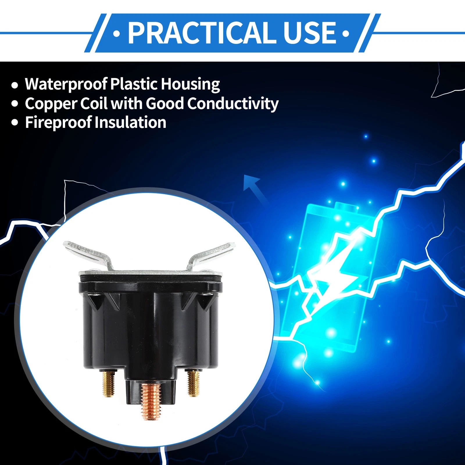 Intermittent Duty Solenoid Relay 12V 100A 4 Terminal Set for Dump Trailer (2000–2025)