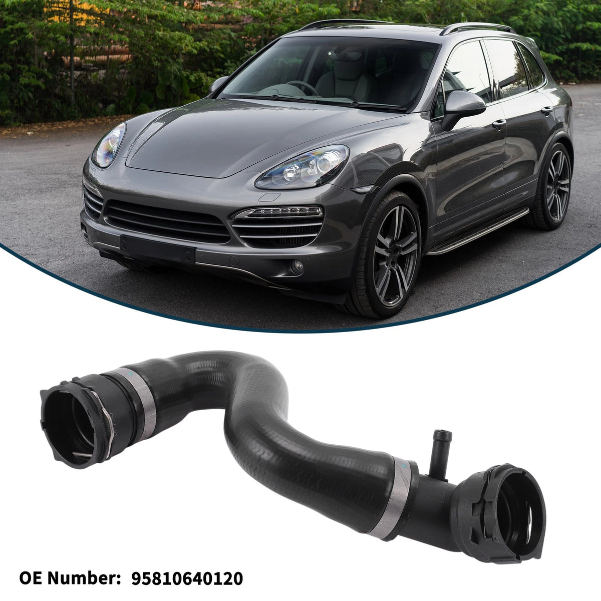 Radiator Hose for Porsche Cayenne 3.0L (2011–2014) No. 95810640120 Rubber