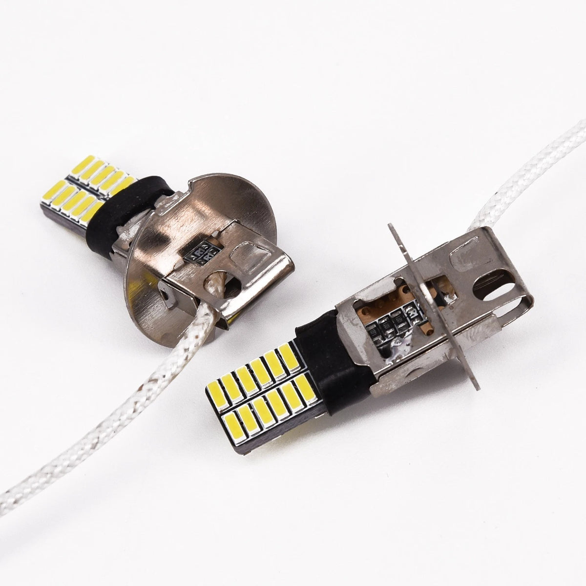 2Pc H3 6500K White 24SMD LED Bulb for Fog Light Driving Lamp