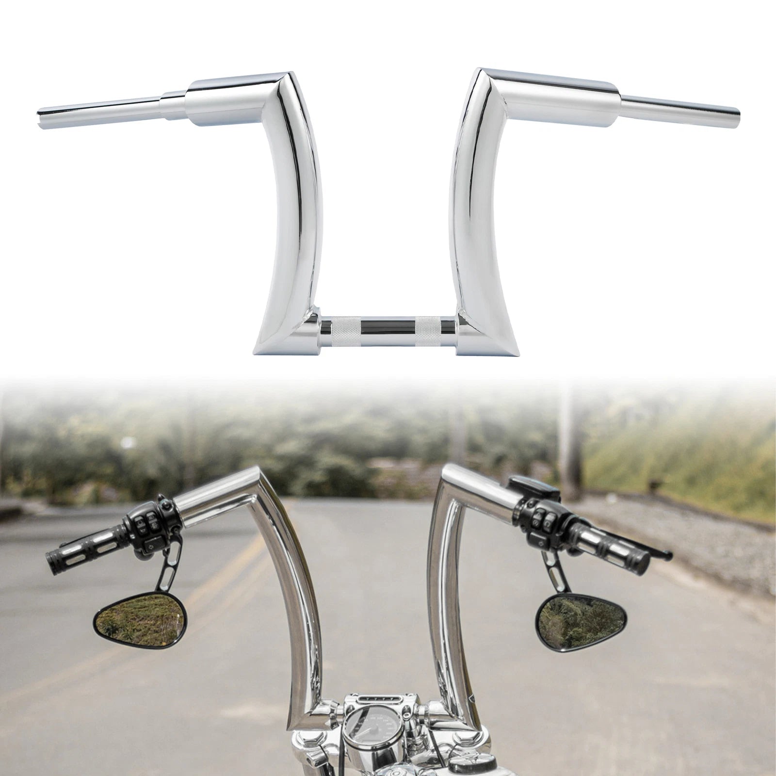 Chrome 14" Rise 2" Ape Hanger Handlebar for Harley Softail (1990–2023)