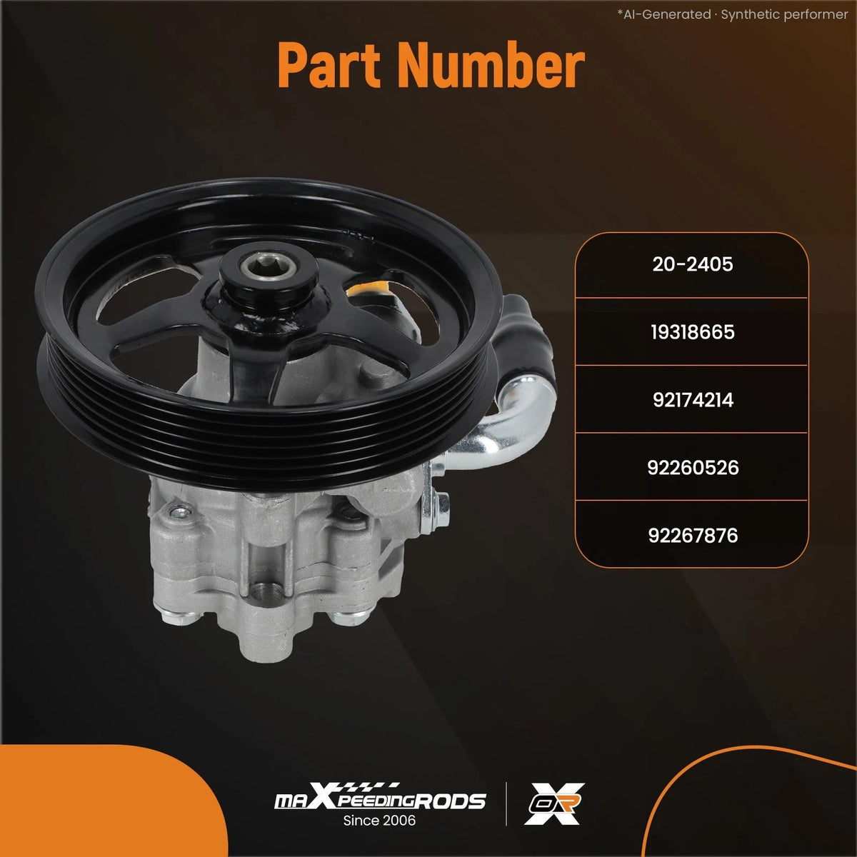 Power Steering Pump w/Pulley for Pontiac Caprice G8 (2008–2011) 92174214