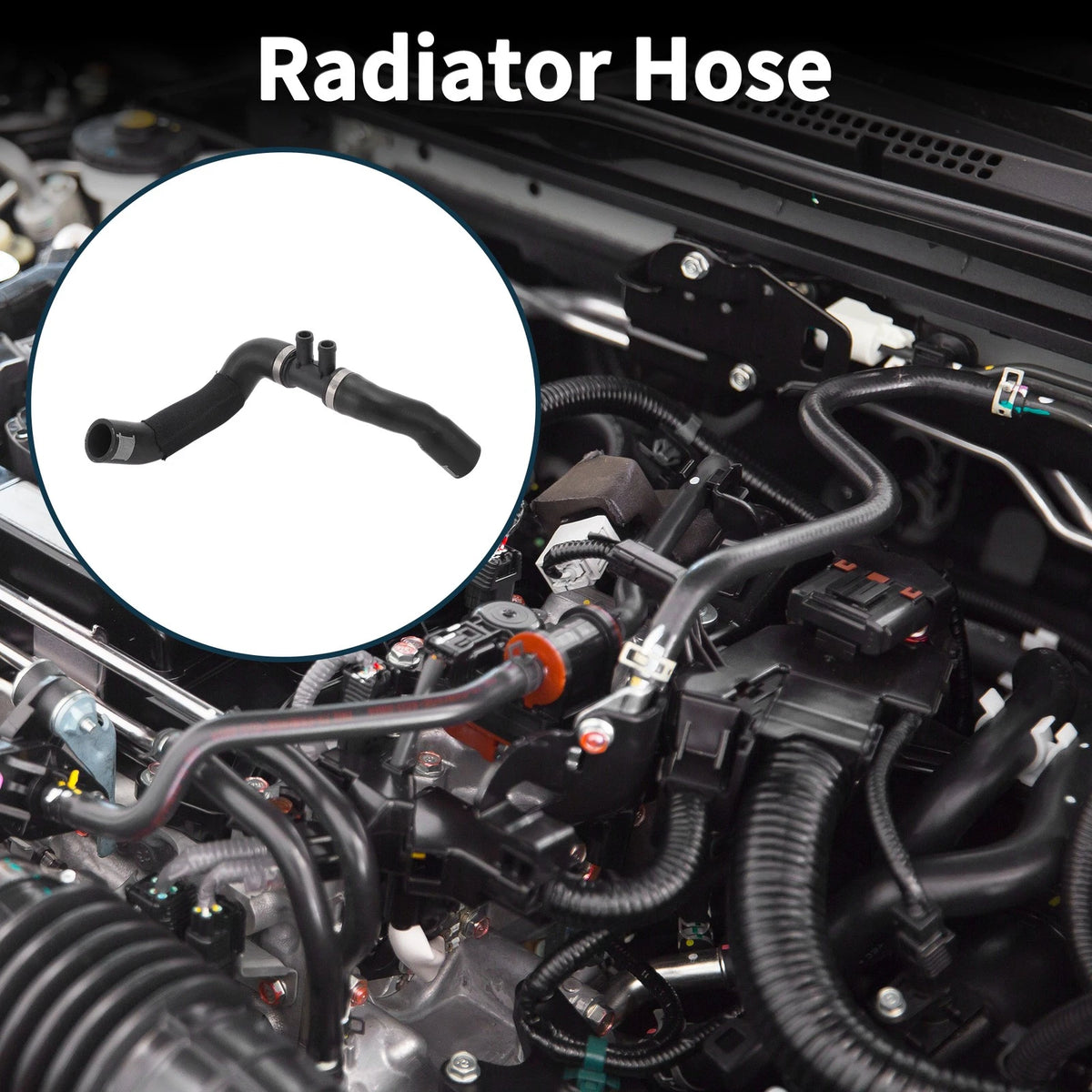 Radiator Hose for Volkswagen Golf (2009–2011) Rubber Plastic Black