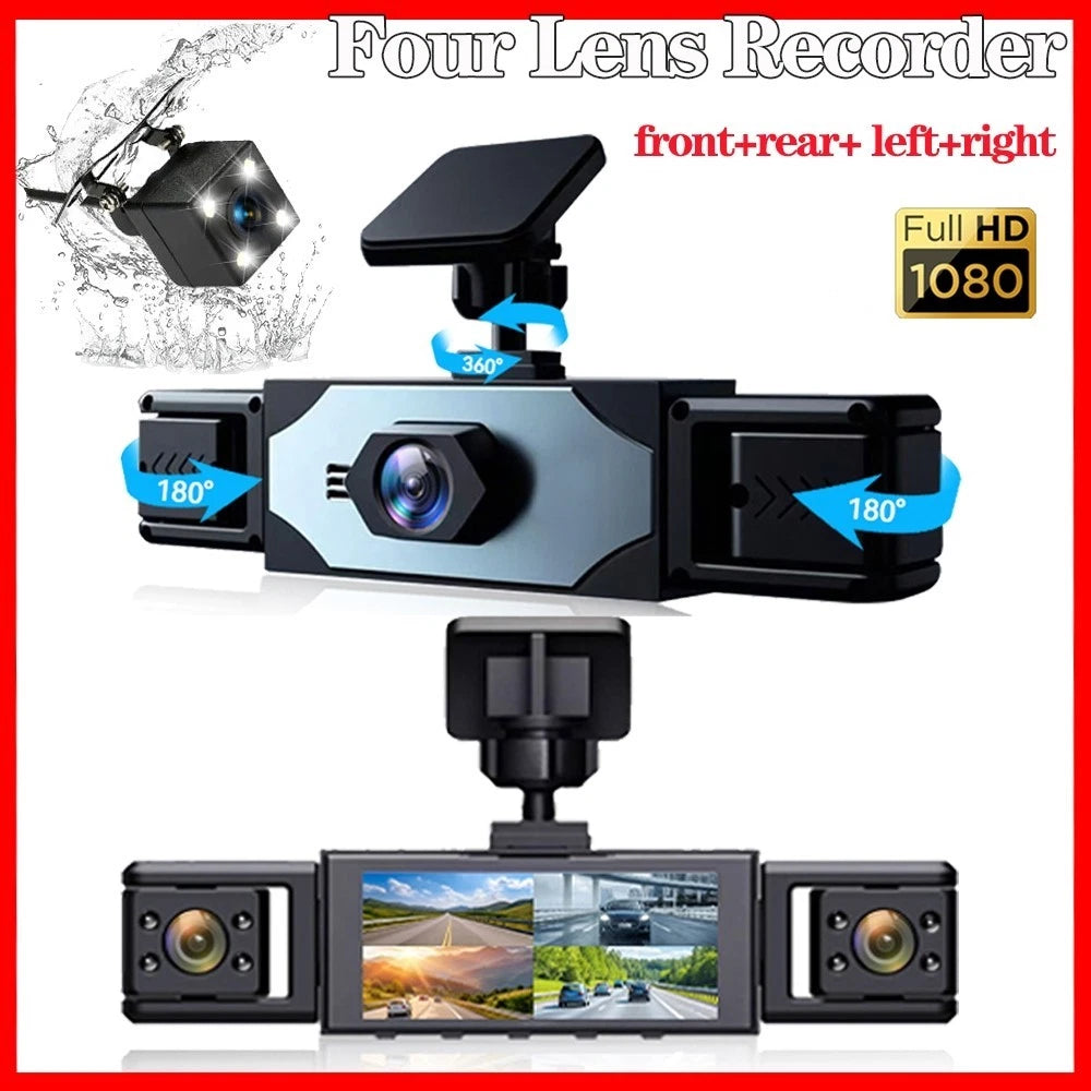 4 Channel Dash Cam for Car (FHD 1080P)