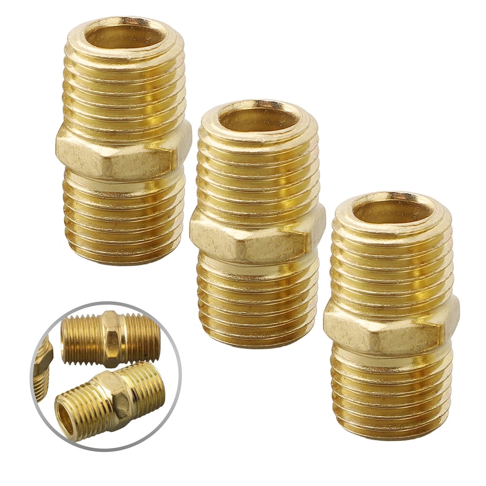 Brass Pipe Adapter 1/4 Inch Air Line Compressor Connector