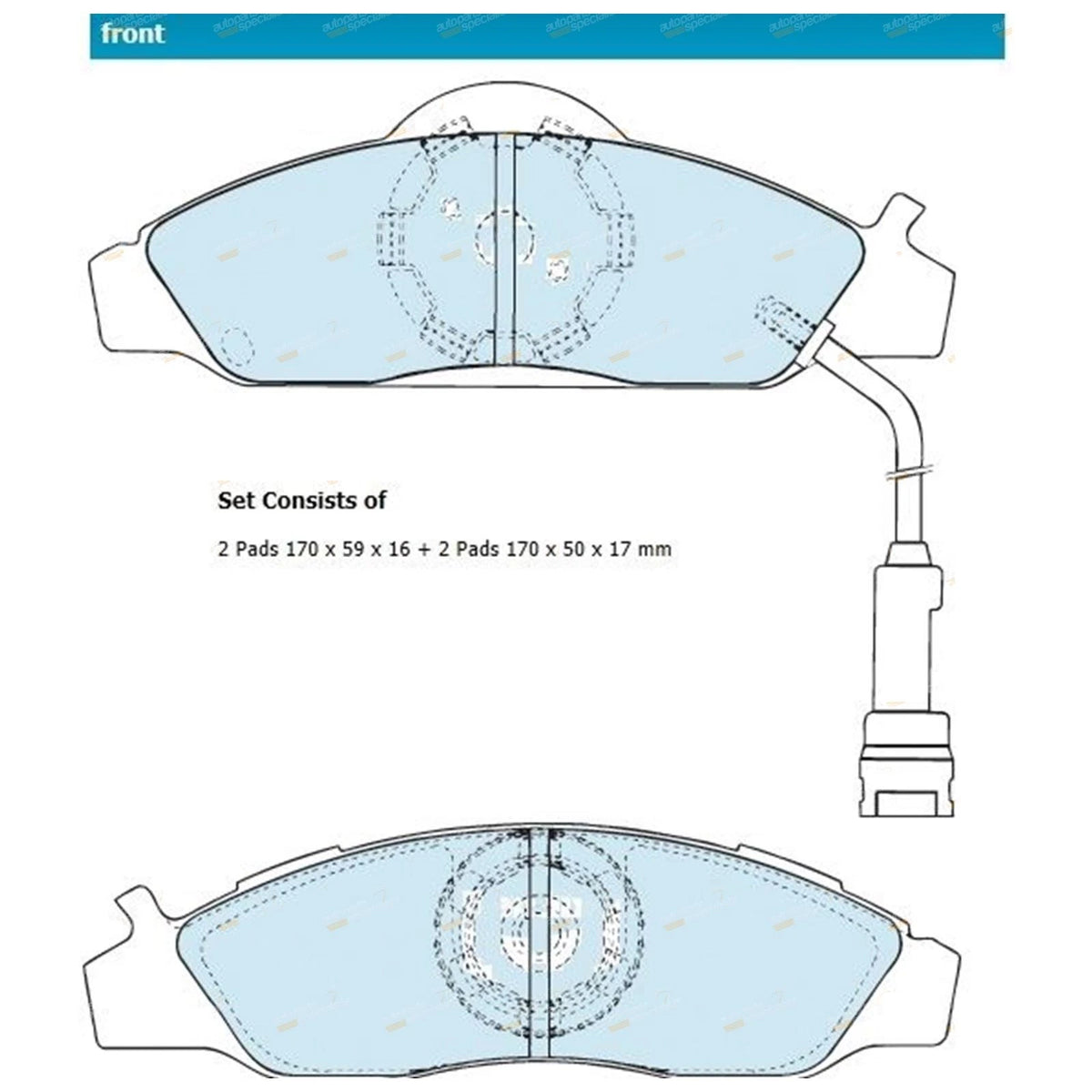 Set of 4 Bendix Front Disc Brake Pads for Daewoo Ssangyong Musso (1996–on)