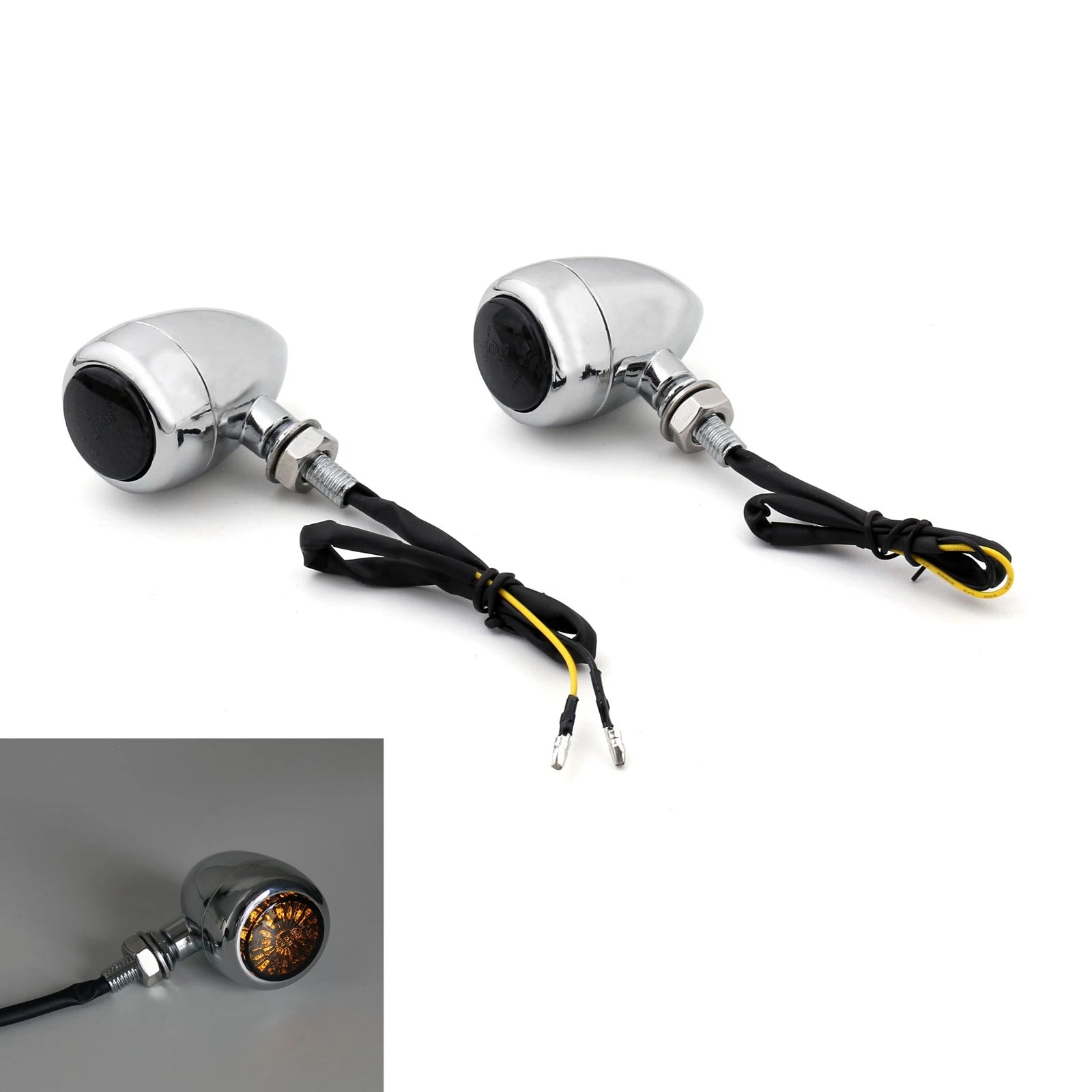 Bullet Turn Signals for Chopper Cafe Racer (Chrome)