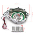 Chrome Left Engine Stator Cover w/ Green LED for Yamaha YZF-R (2006–2014)