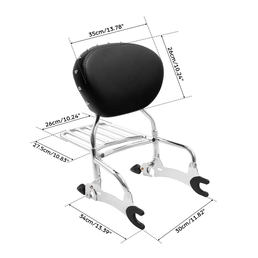 12" Backrest Sissy Bar & Quick Release Spools for Indian Chieftain (2014–2023)