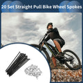 Straight Pull Bicycle Spokes 69mm Black Carbon Steel for 20 Set