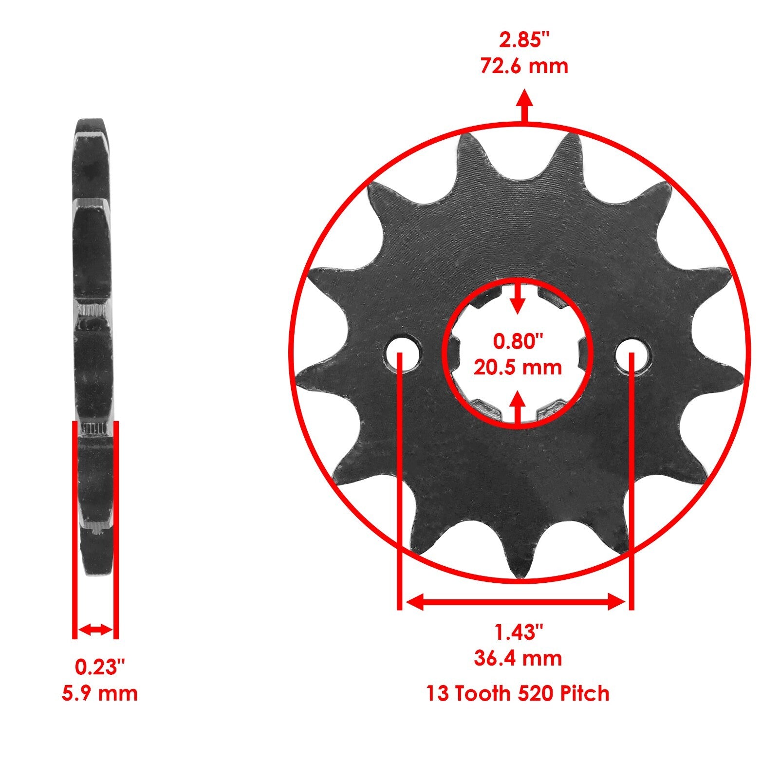 Front and Rear Sprockets Kit for Honda TRX250R TRX250X (1987–1992)