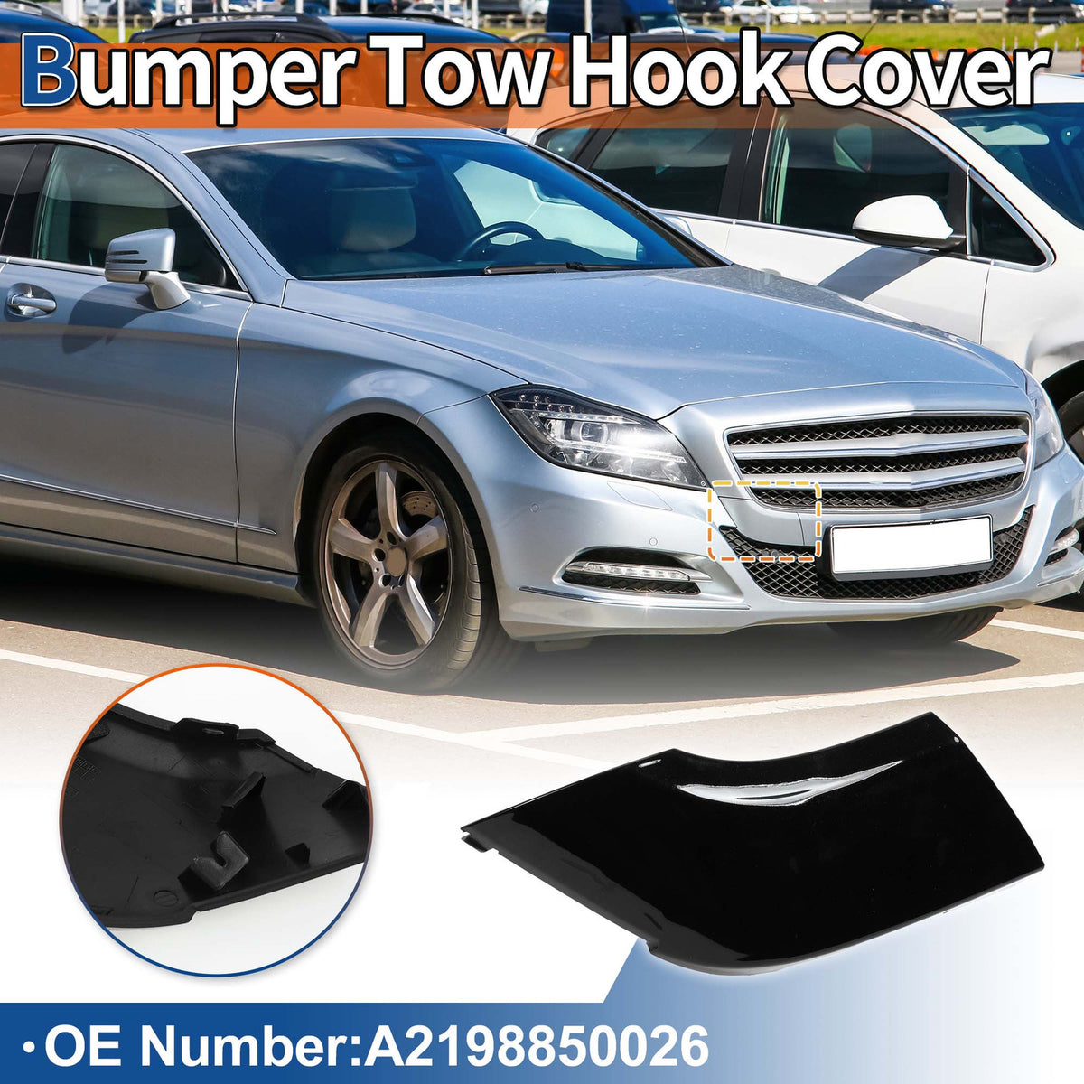 Front Tow Hook Cover Replacement for Mercedes-Benz CLS550 (2012–2018)