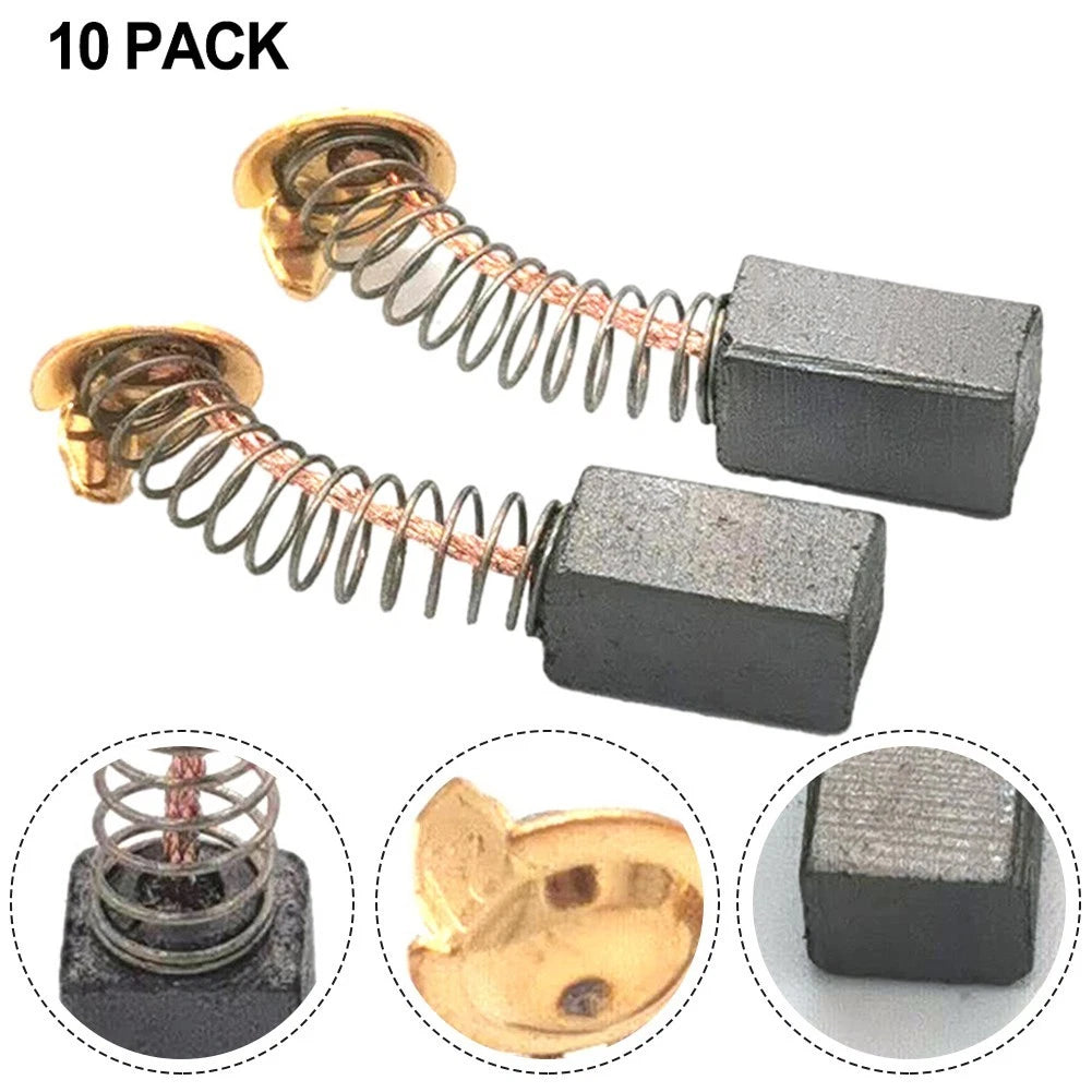 10 Pack Carbon Brushes for Enhanced Motor Performance (6, 5x7, 5x13, 5mm)