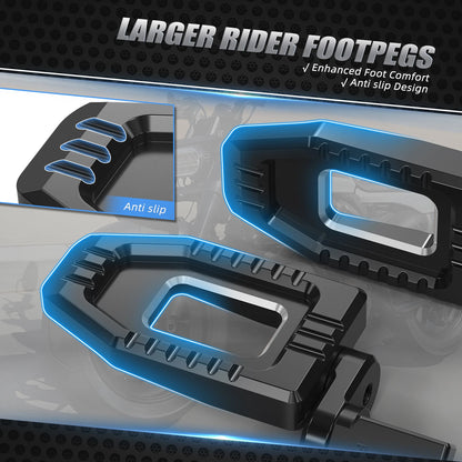Adjustable Larger Rider Footpegs for Harley Softail Standard FXST (2020–2023)