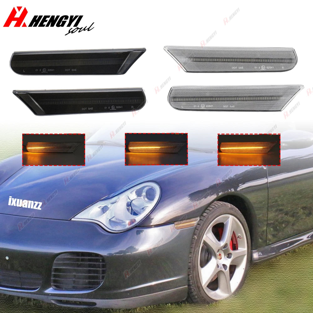 2X Sequential LED Side Marker Signal Light for Porsche Boxster 986 911 (1997–2004)
