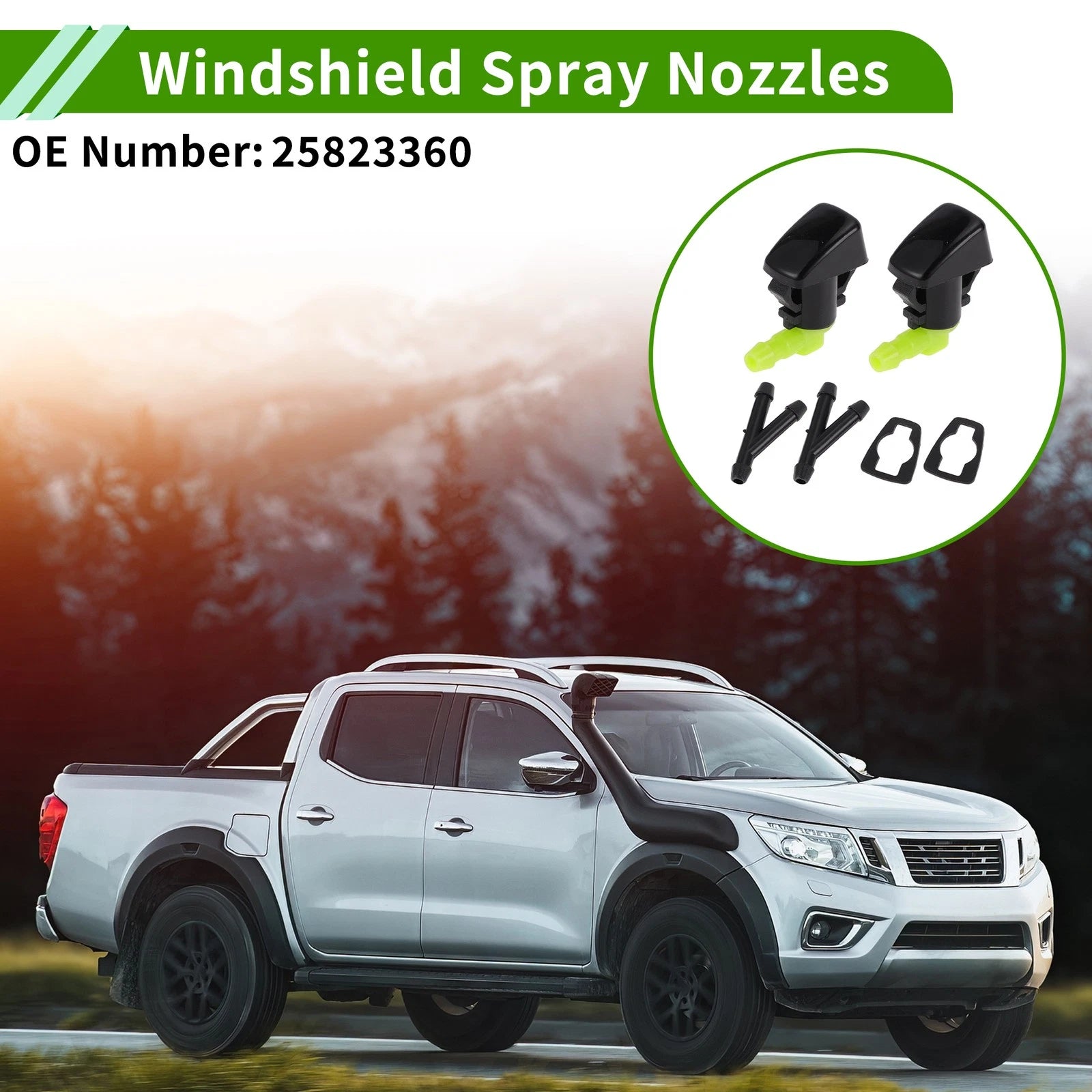 Windshield Washer Nozzle with 2 Hose Connector for Chevrolet Traverse (2009–2024)