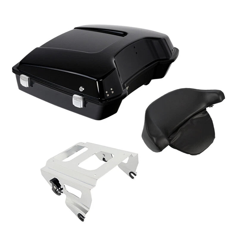 Black Razor Trunk Backrest Pad for Harley Electra Glide (2009–2013)