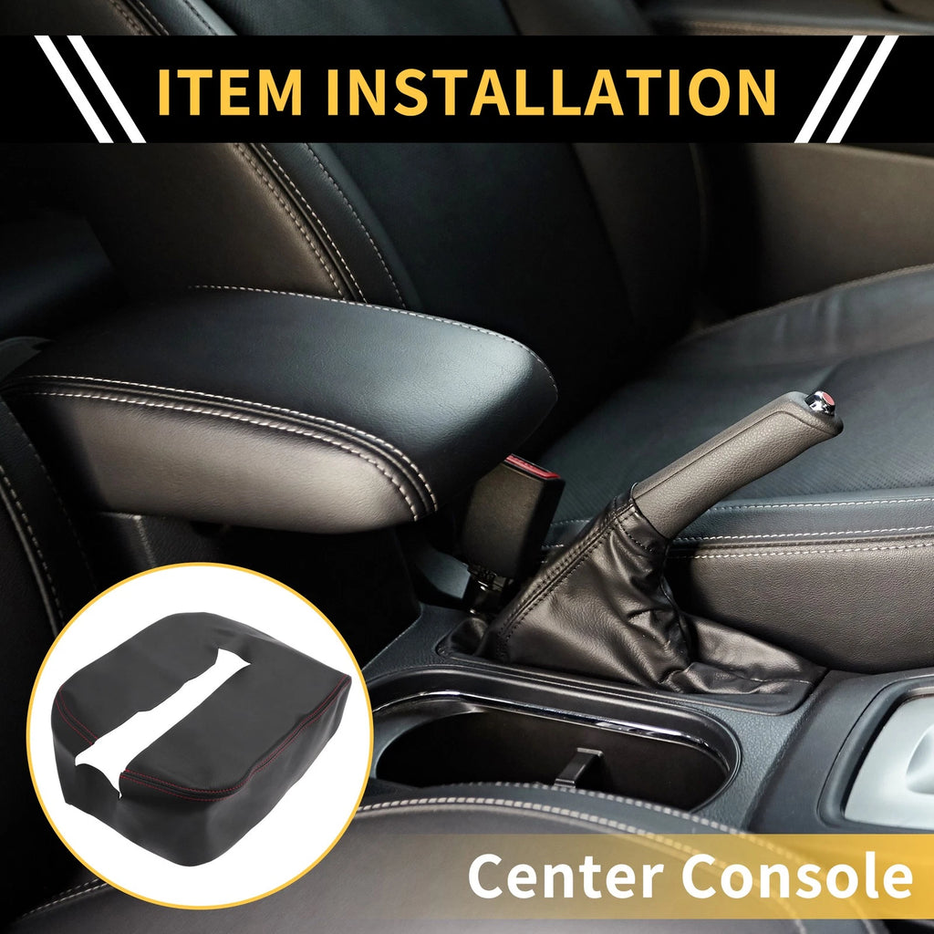 Center Console Cover for Chevrolet Silverado Microfiber Leather Black (2014–2018)