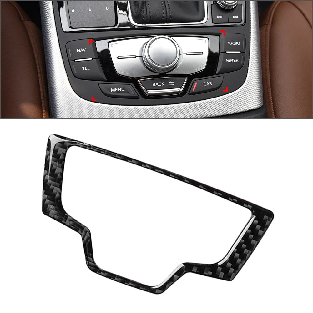 Carbon Fiber Multimedia Knob Cover Trim for Audi A6 A7 (2012–2018)