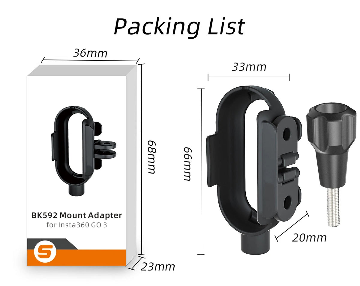 Protective Cage Extension Mount Adapter for Insta360 Go 3 (2023)