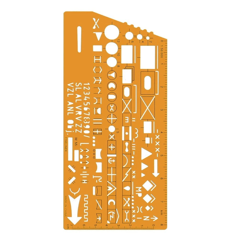 Template Ruler for Creative Planning and Geometry Drawing