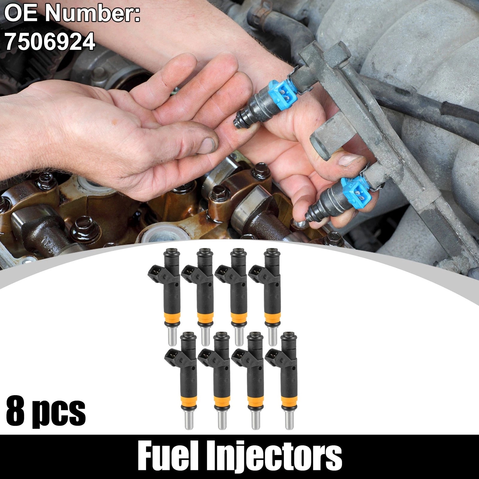 8 Pcs Fuel Injectors Replacement for BMW 745Li E65 (2002–2003)