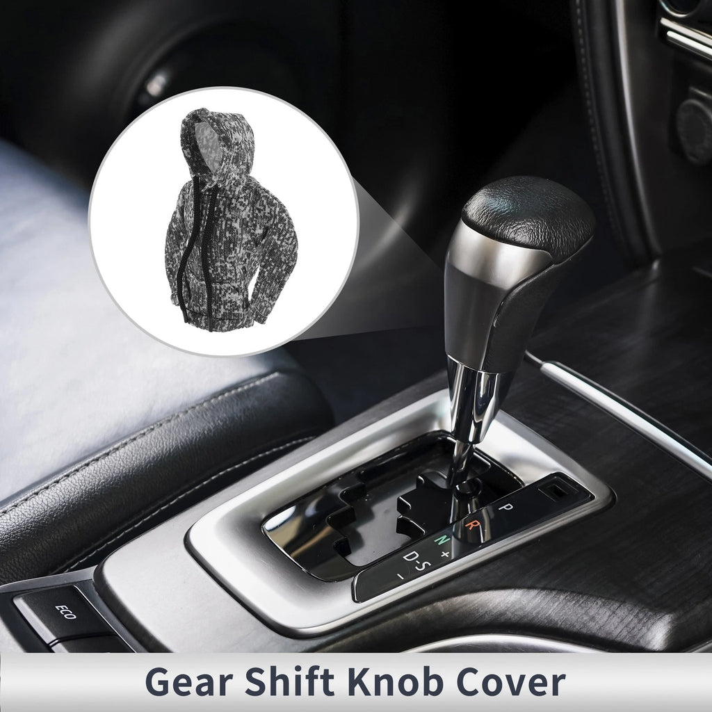 Gear Shift Knob Cover for Car (3D Printed, Grey, Vertical Lines)