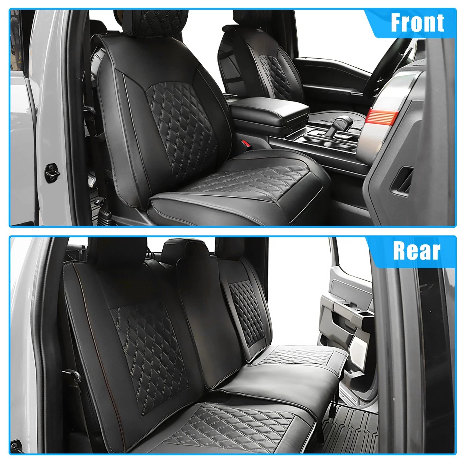 Front Rear Seat Covers Seat Protector Pad for Ford F-150 (2009–2014)
