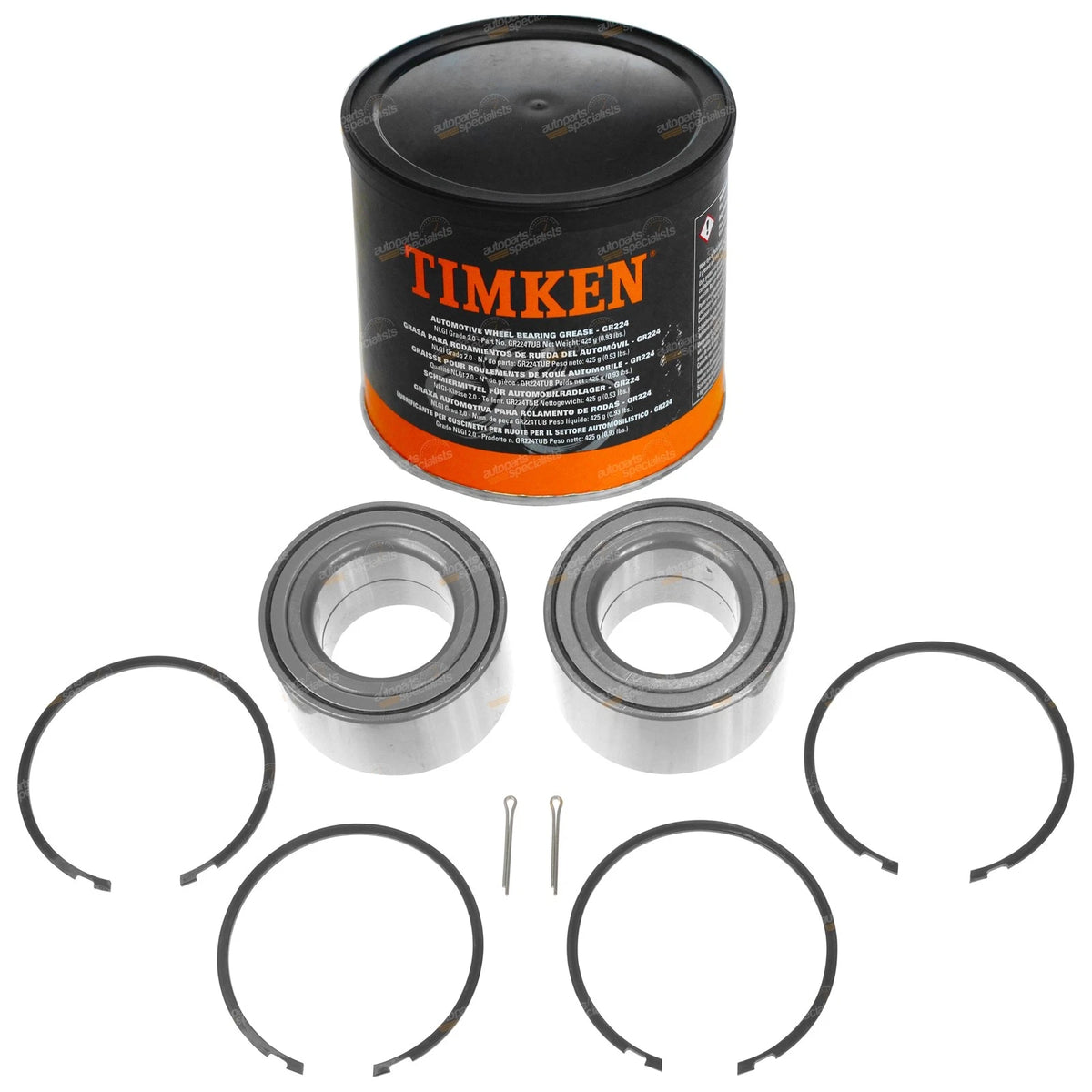 2x Front Wheel Bearing Kits + Grease for Nissan Maxima (2003–2009)