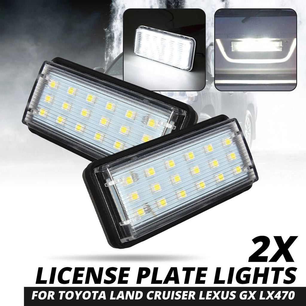 Set of 2 LED License Plate Lights for Toyota Land Cruiser J100 J200 Lexus GX LX