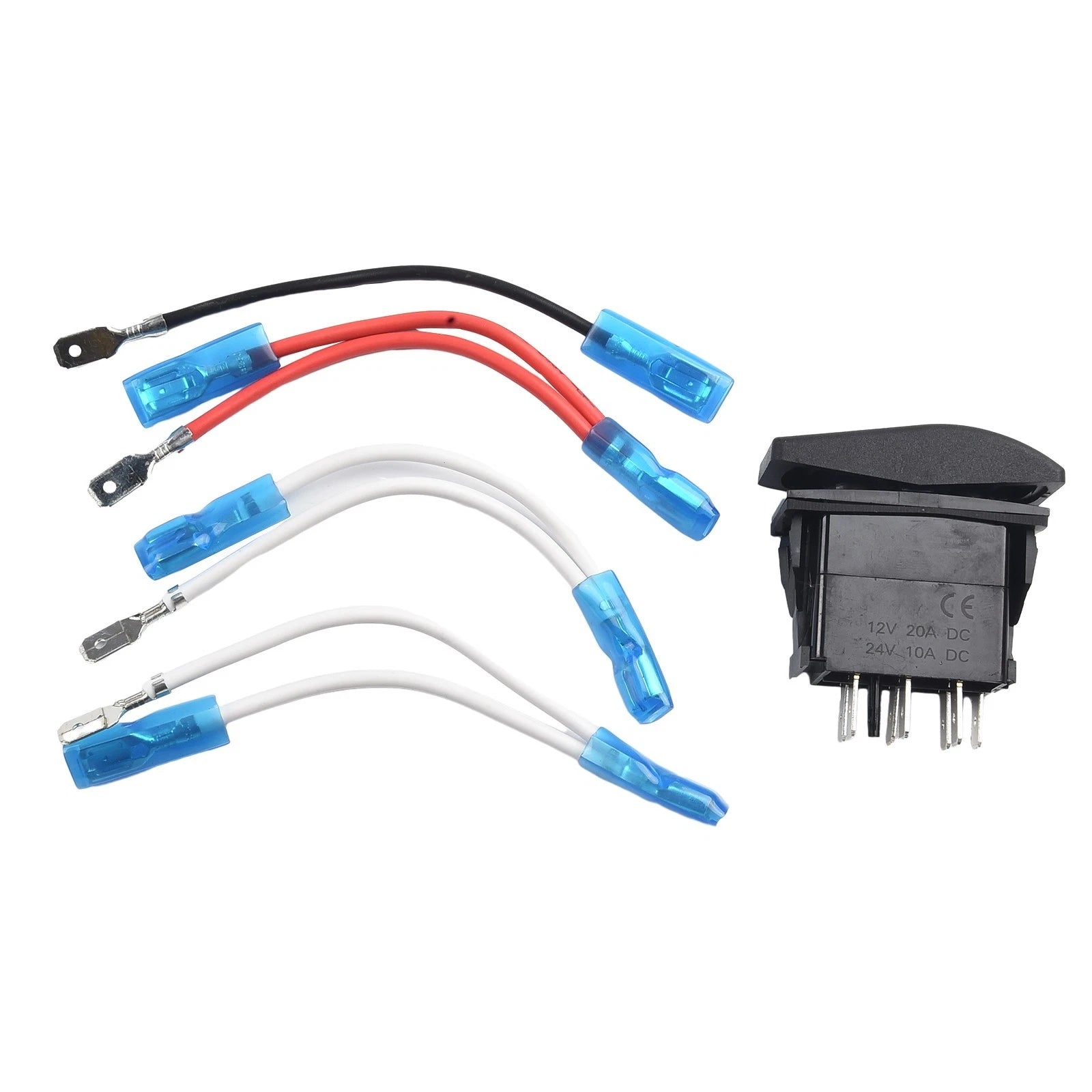 Rocker Switch Bipolar Double End Blue LED Light DPDT for Universal Use