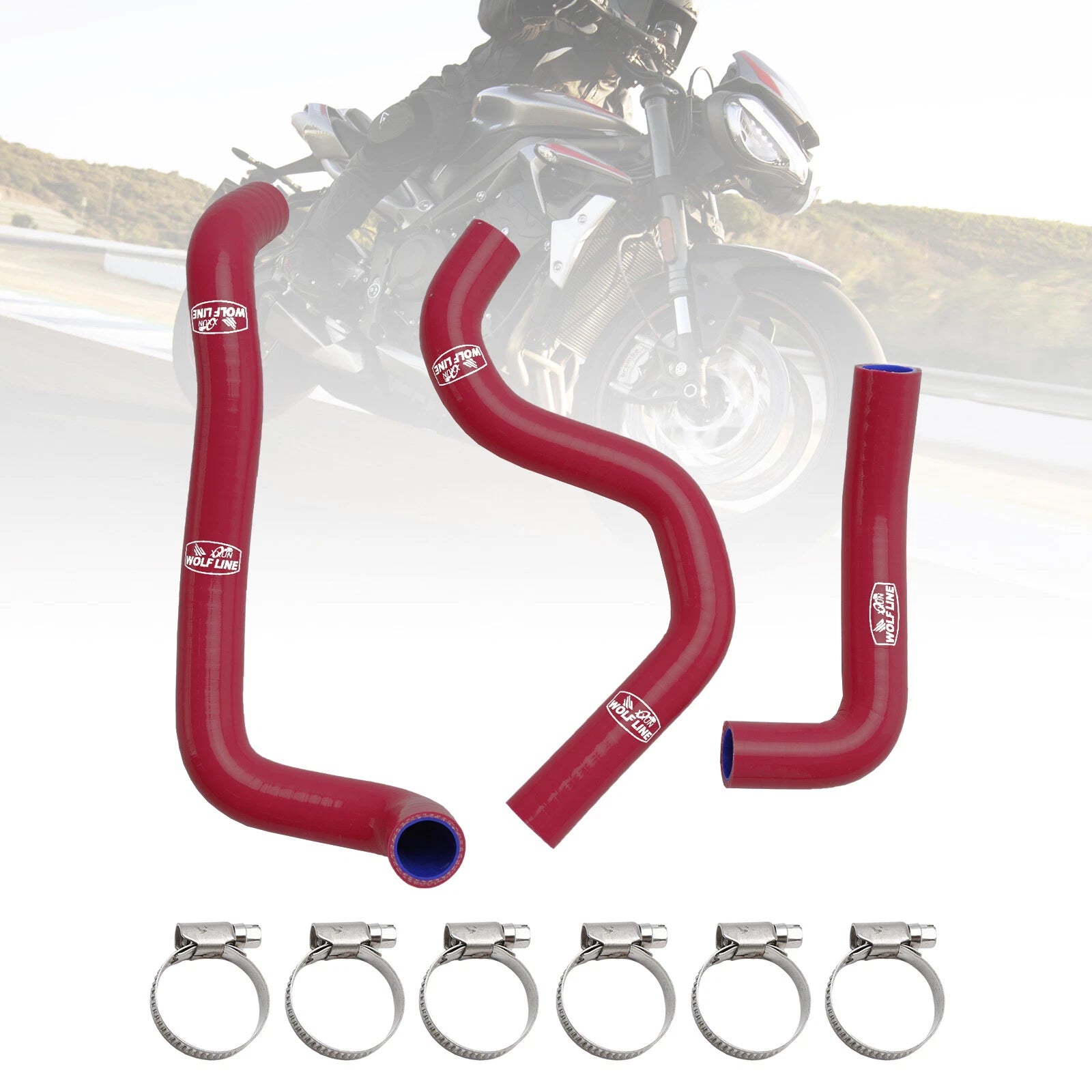 Silicone Radiator Coolant Hose Kit for Street Triple 765 R RS (2020–2022) Red T9