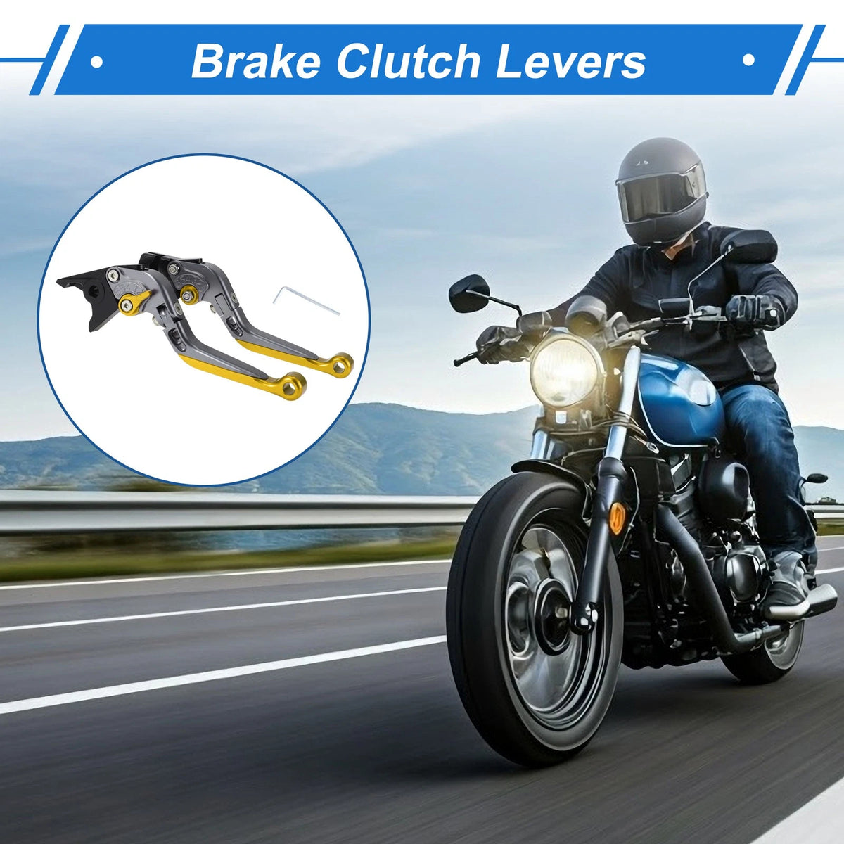 Adjustable Brake Clutch Levers for Yamaha YZF R1 (2000–2023) Titanium Gold Tone