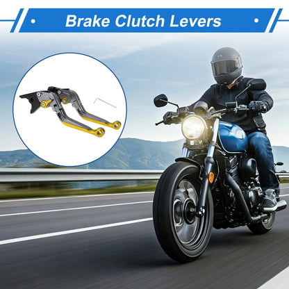 Adjustable Brake Clutch Levers for Yamaha YZF R1 (2000–2023) Titanium Gold Tone