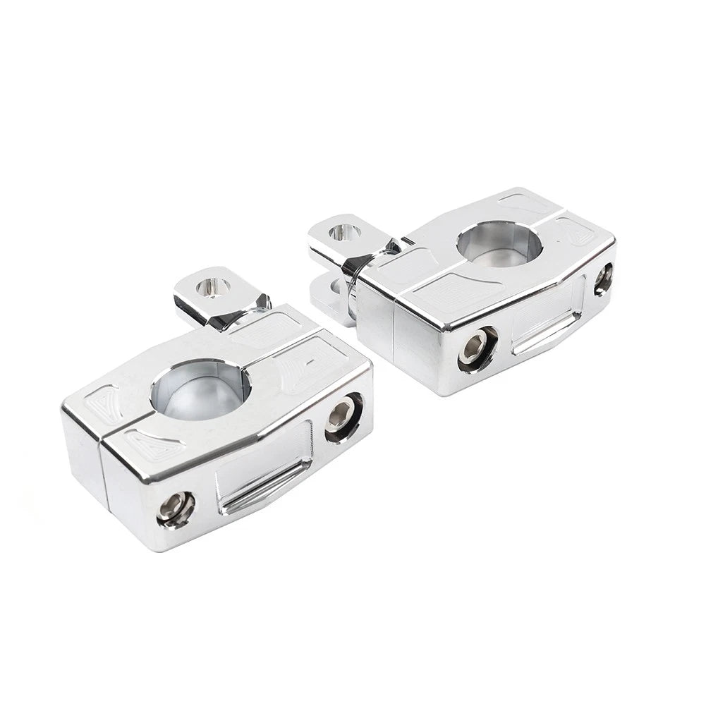 Crash Bar Mount Foot Peg Bracket for Harley (25MM Engine Guard, Chrome)
