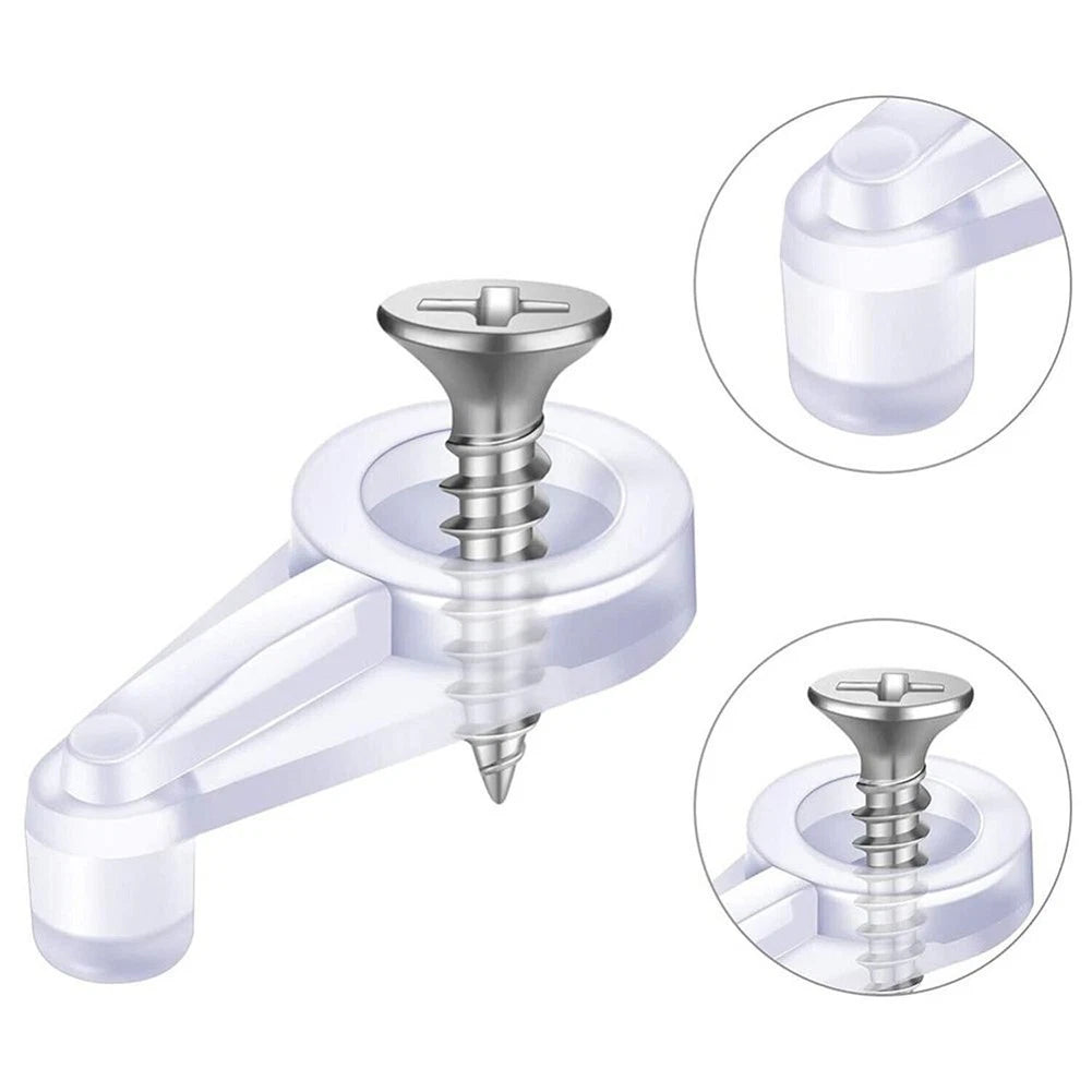 50PCS Transparent Non Slip Glass Retainer Clips with Screws for Installation