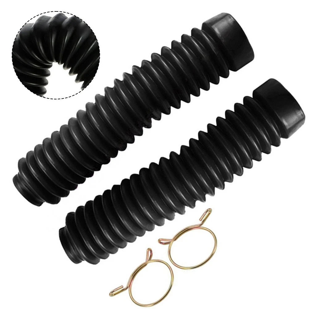 Set of 2 Motorcycle Shock Absorber Rubber Dust Cover Gaiters for Front Fork
