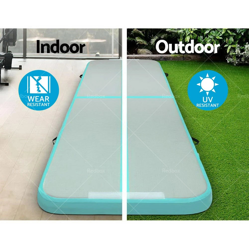 3M Inflatable Air Track Gymnastics Mat with Electric Pump - Green
