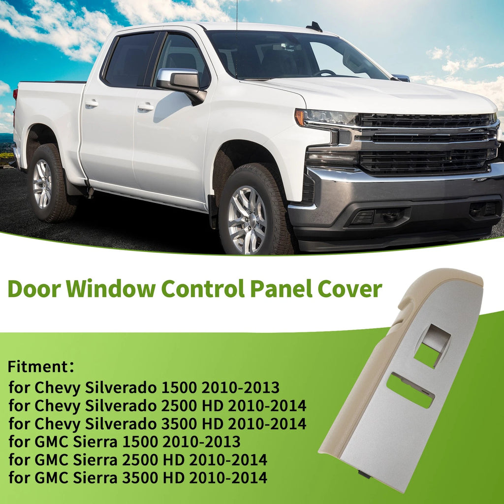 Front Right Side Window Switch Bezel Cover for Chevy Silverado 1500 (2014–2018)