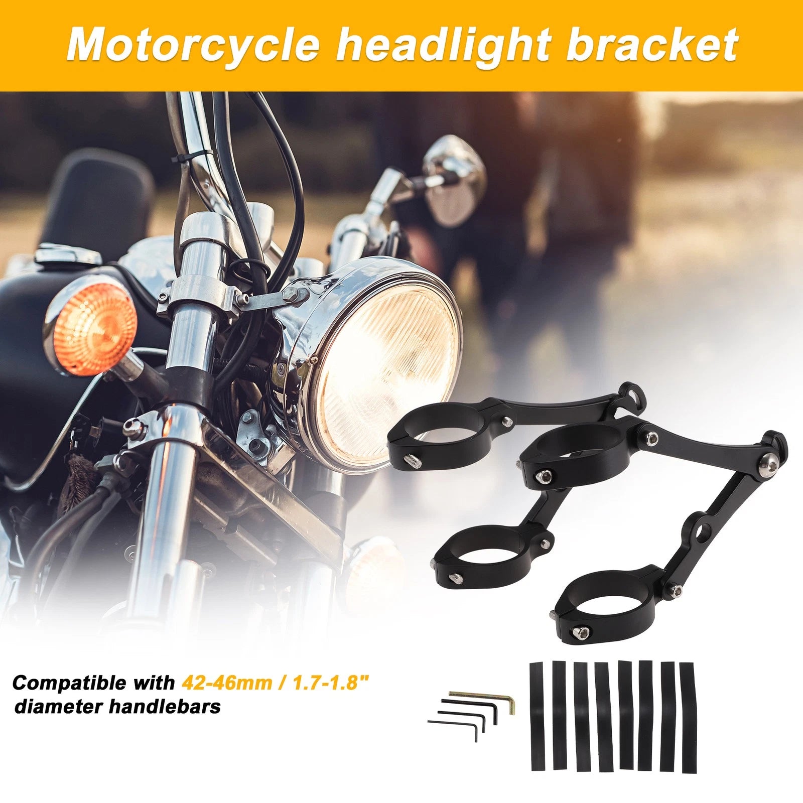 Light Bar Mounting Bracket Set of 2 for Motorcycle (Universal)