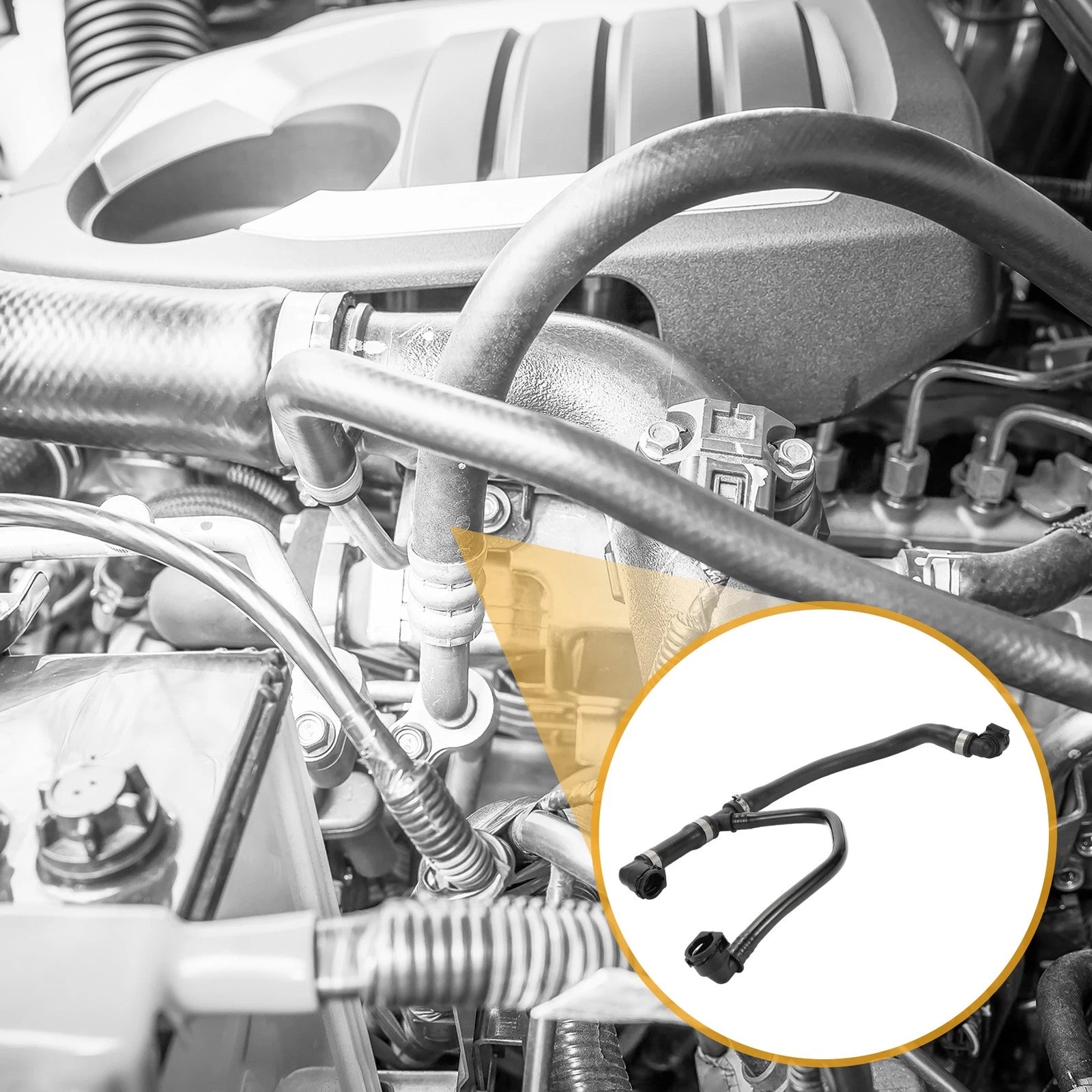 Engine Radiator Hose Replacement for BMW 230i 2017–2021 Rubber Black