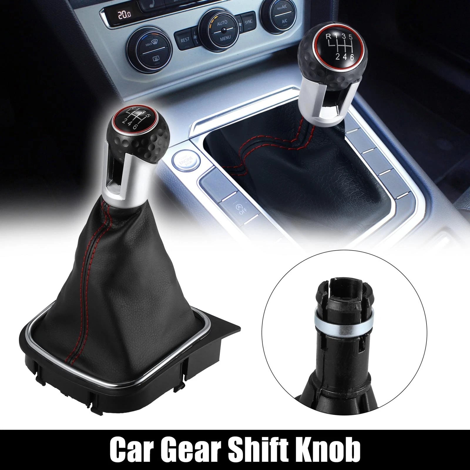 6 Speed Manual Gear Shift Knob Black Replacement for Volkswagen R32 (2004–2008)