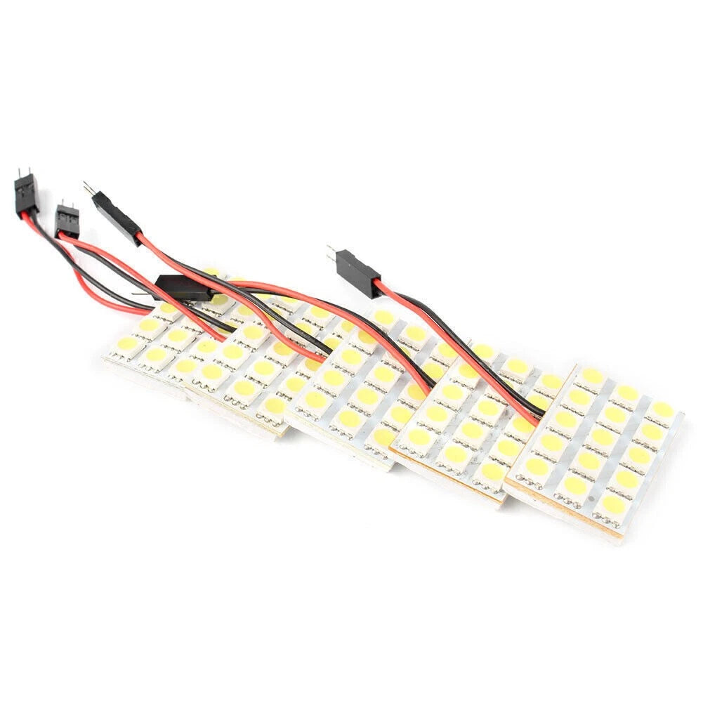 5pcs Car Interior 12V White 15SMD 5050 LED Light Lamp Panel T10 Festoon Dome