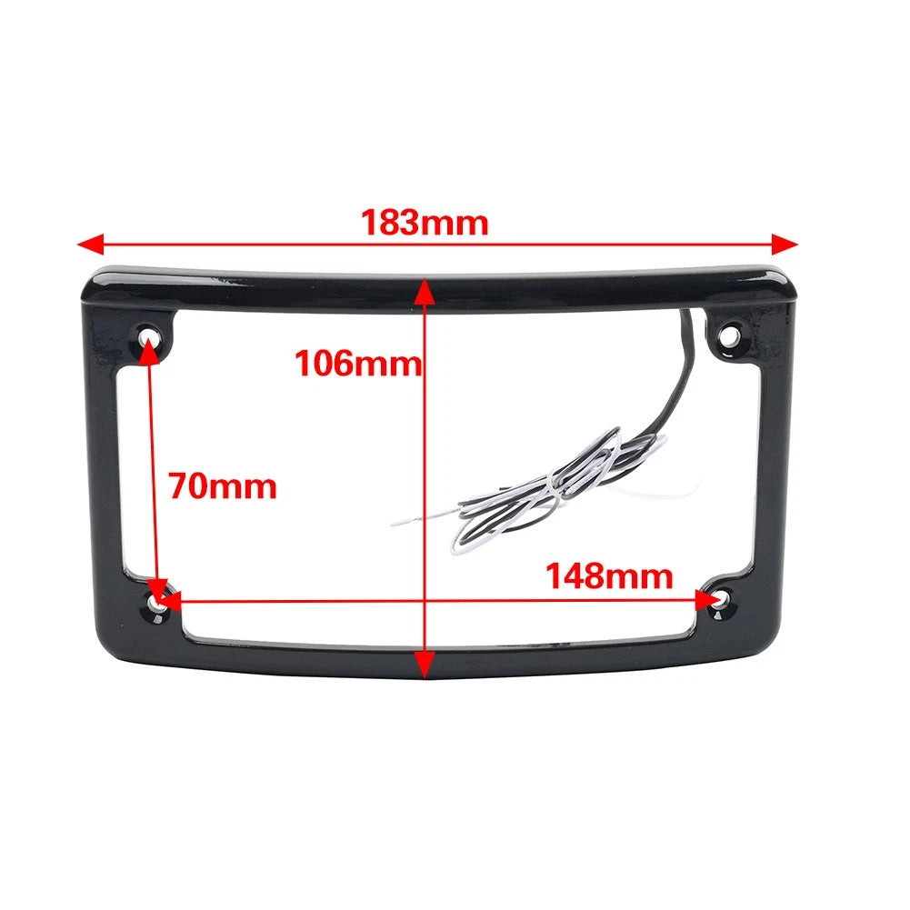 Rear License Plate Frame Bracket with Light for Harley Touring Glide