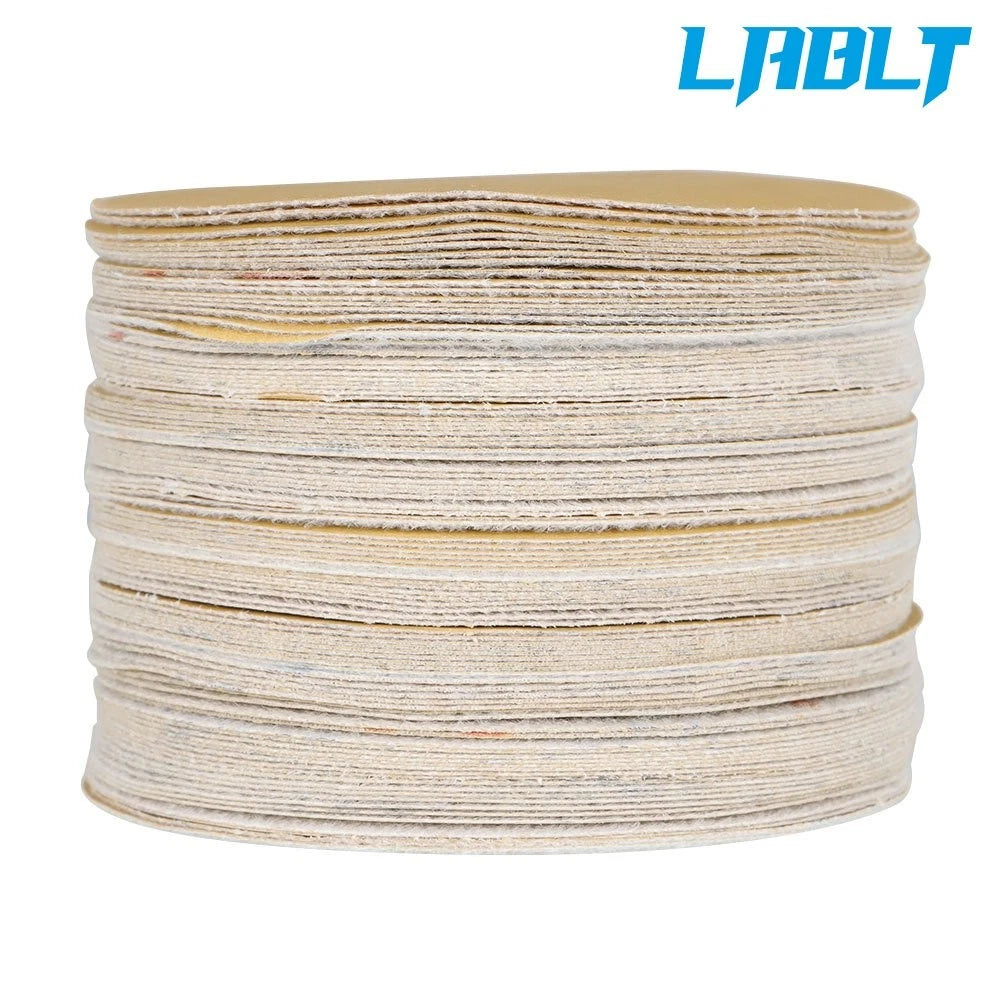 100 Pcs 5" 320 Grit Hook Loop Sanding Discs NO-Hole