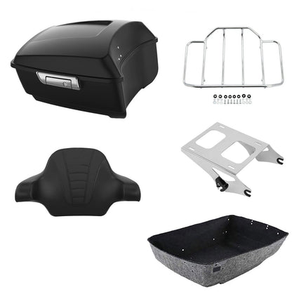 Matte King Trunk Luggage Backrest Rack for Harley Touring (2014–2026)